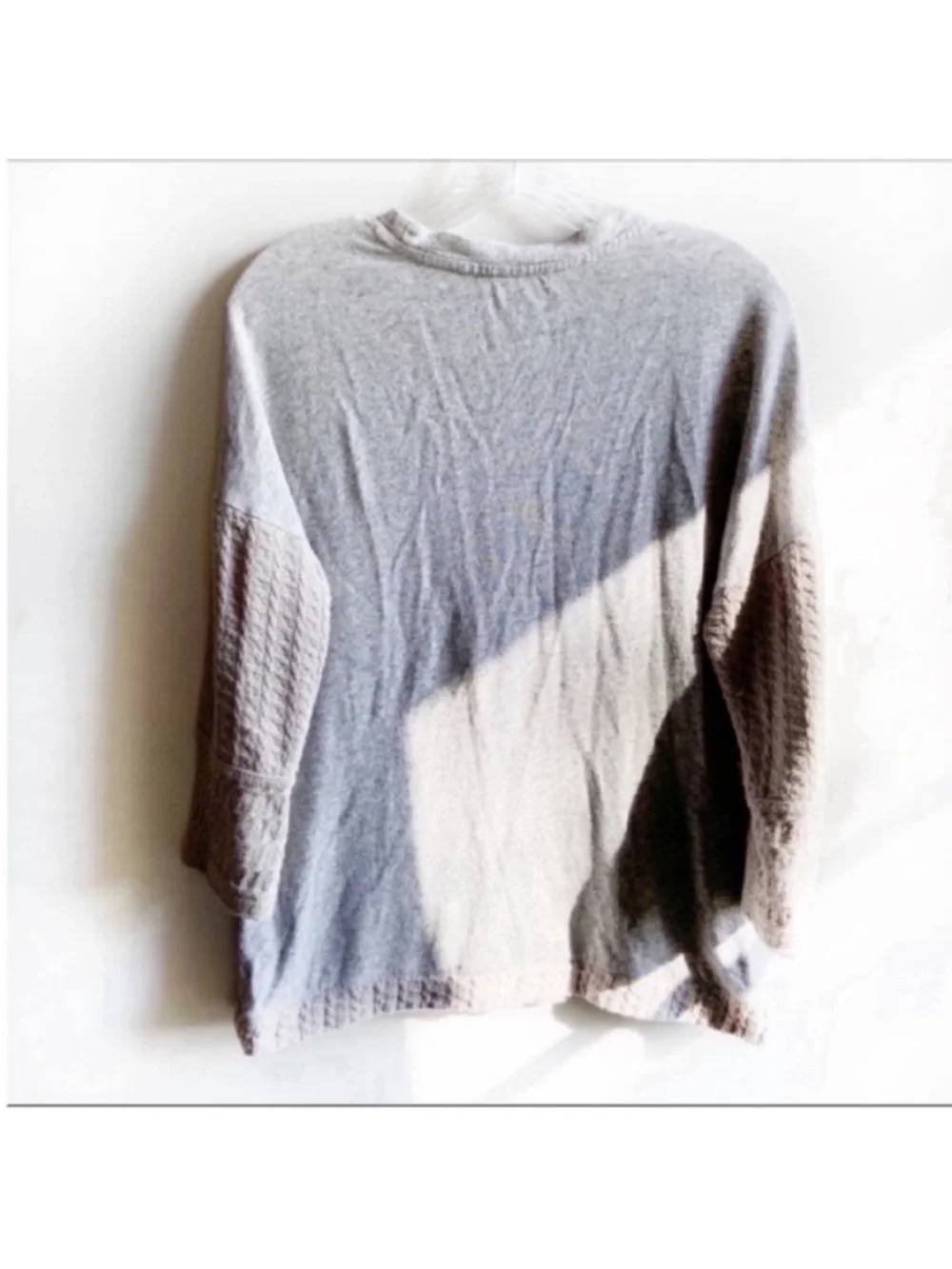 Lucky Brand sweater gray cable knit relaxed fit - Picture 7 of 8